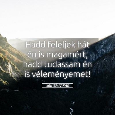 Picture 05 - Jób 32:17 KAR - Hadd feleljek hát én is magamért, hadd - Bible Verse Picture