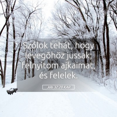 Picture 05 - Jób 32:20 KAR - Szólok tehát, hogy levegõhöz jussak; - Bible Verse Picture