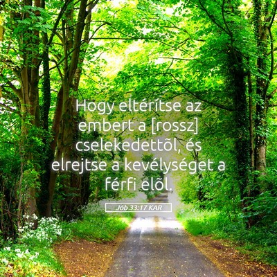 Picture 05 - Jób 33:17 KAR - Hogy eltérítse az embert a [rossz] - Bible Verse Picture