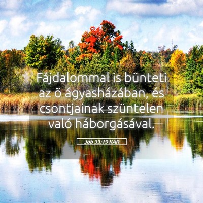 Picture 05 - Jób 33:19 KAR - Fájdalommal is bünteti az õ ágyasházában, - Bible Verse Picture
