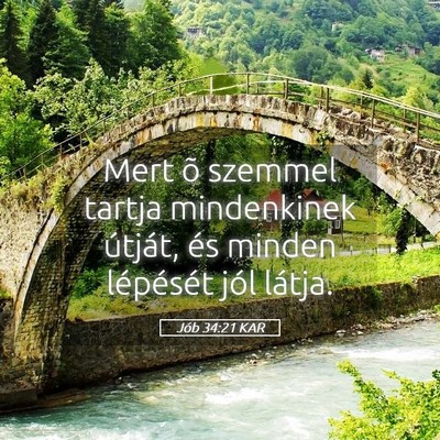 Picture 05 - Jób 34:21 KAR - Mert õ szemmel tartja mindenkinek útját, és - Bible Verse Picture
