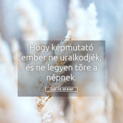 Picture 05 - Jób 34:30 KAR - Hogy képmutató ember ne uralkodjék, és ne - Bible Verse Picture