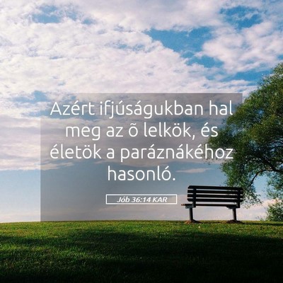 Picture 05 - Jób 36:14 KAR - Azért ifjúságukban hal meg az õ lelkök, és - Bible Verse Picture