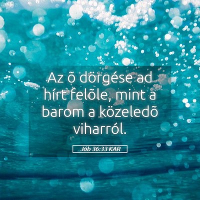 Picture 05 - Jób 36:33 KAR - Az õ dörgése ad hírt felõle, mint a barom a - Bible Verse Picture