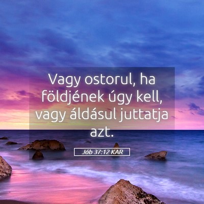 Picture 05 - Jób 37:12 KAR - Vagy ostorul, ha földjének úgy kell, vagy - Bible Verse Picture