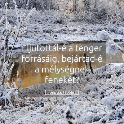 Picture 05 - Jób 38:16 KAR - Eljutottál-é a tenger forrásáig, bejártad-é - Bible Verse Picture