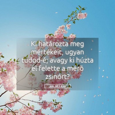 Picture 05 - Jób 38:5 KAR - Ki határozta meg mértékeit, ugyan tudod-é; - Bible Verse Picture