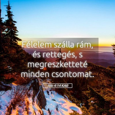 Picture 05 - Jób 4:14 KAR - Félelem szálla rám, és rettegés, s - Bible Verse Picture