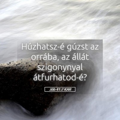 Picture 05 - Jób 41:2 KAR - Húzhatsz-é gúzst az orrába, az állát - Bible Verse Picture