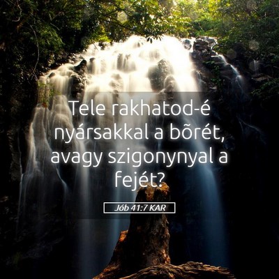 Picture 05 - Jób 41:7 KAR - Tele rakhatod-é nyársakkal a bõrét, avagy - Bible Verse Picture