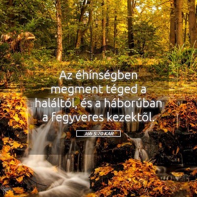 Picture 05 - Jób 5:20 KAR - Az éhínségben megment téged a haláltól, és - Bible Verse Picture