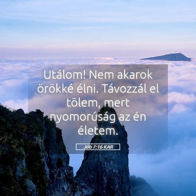 Picture 05 - Jób 7:16 KAR - Utálom! Nem akarok örökké élni. Távozzál - Bible Verse Picture