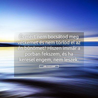 Picture 05 - Jób 7:21 KAR - És mért nem bocsátod meg vétkemet és nem - Bible Verse Picture