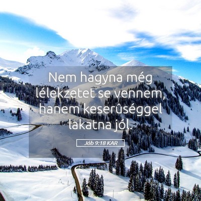 Picture 05 - Jób 9:18 KAR - Nem hagyna még lélekzetet se vennem, hanem - Bible Verse Picture