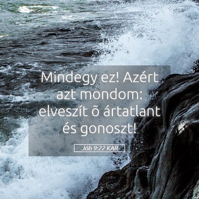 Picture 05 - Jób 9:22 KAR - Mindegy ez! Azért azt mondom: elveszít õ - Bible Verse Picture