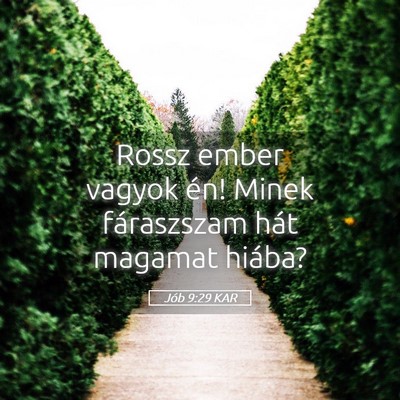 Picture 05 - Jób 9:29 KAR - Rossz ember vagyok én! Minek fáraszszam hát - Bible Verse Picture