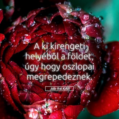 Picture 05 - Jób 9:6 KAR - A ki kirengeti helyébõl a földet, úgy hogy - Bible Verse Picture
