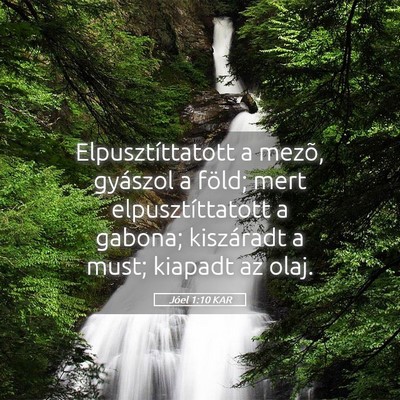 Picture 05 - Jóel 1:10 KAR - Elpusztíttatott a mezõ, gyászol a föld; mert - Bible Verse Picture