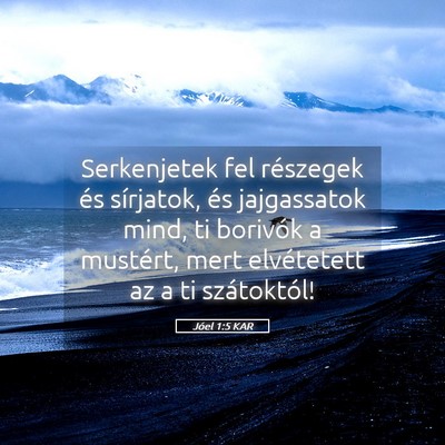 Picture 05 - Jóel 1:5 KAR - Serkenjetek fel részegek és sírjatok, és - Bible Verse Picture