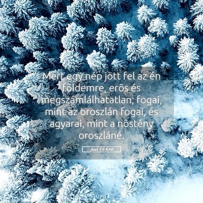 Picture 05 - Jóel 1:6 KAR - Mert egy nép jött fel az én földemre, erõs - Bible Verse Picture