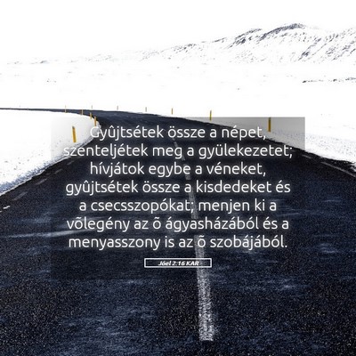 Picture 05 - Jóel 2:16 KAR - Gyûjtsétek össze a népet, szenteljétek meg a - Bible Verse Picture