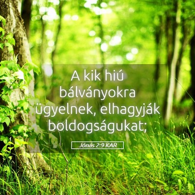 Picture 05 - Jónás 2:9 KAR - A kik hiú bálványokra ügyelnek, elhagyják - Bible Verse Picture
