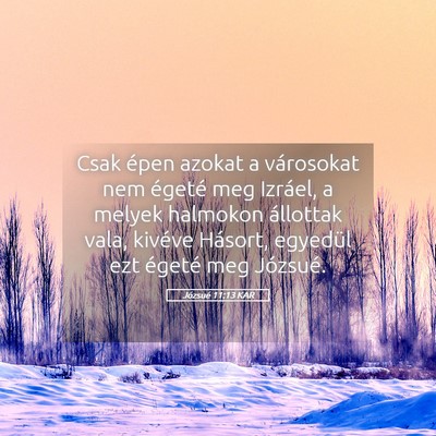 Picture 05 - Józsué 11:13 KAR - Csak épen azokat a városokat nem égeté meg - Bible Verse Picture