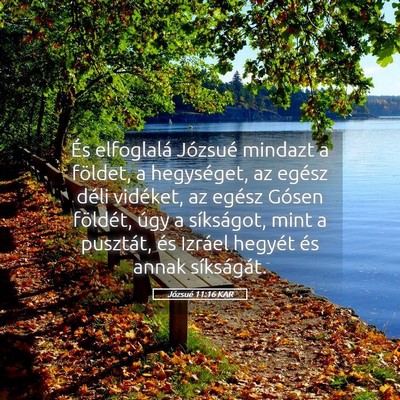 Picture 05 - Józsué 11:16 KAR - És elfoglalá Józsué mindazt a földet, a - Bible Verse Picture