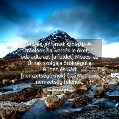 Picture 05 - Józsué 12:6 KAR - Mózes, az Úrnak szolgája és Izráelnek fiai - Bible Verse Picture