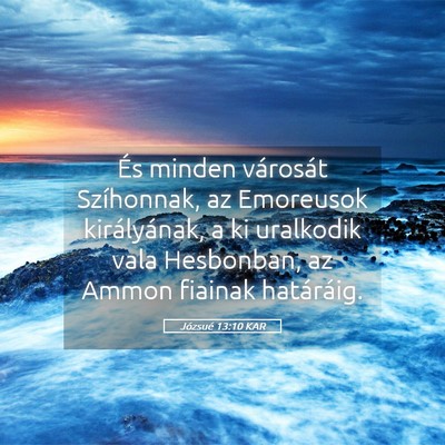 Picture 05 - Józsué 13:10 KAR - És minden városát Szíhonnak, az Emoreusok - Bible Verse Picture