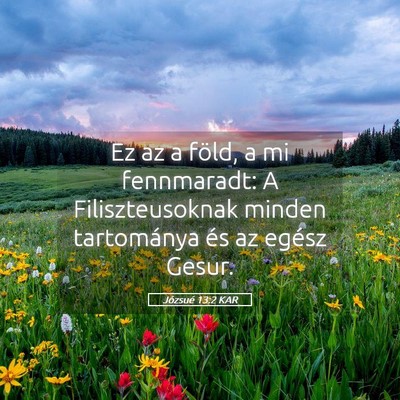 Picture 05 - Józsué 13:2 KAR - Ez az a föld, a mi fennmaradt: A Filiszteusoknak - Bible Verse Picture