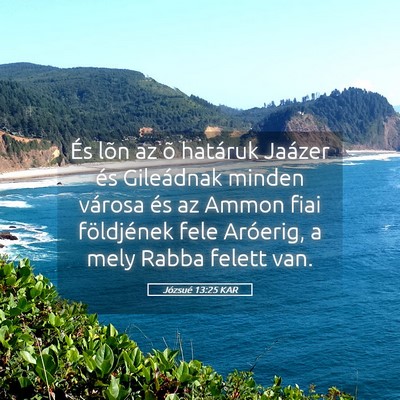Picture 05 - Józsué 13:25 KAR - És lõn az õ határuk Jaázer és Gileádnak - Bible Verse Picture