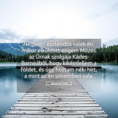 Picture 05 - Józsué 14:7 KAR - Negyven esztendõs valék én, mikor elküldött - Bible Verse Picture