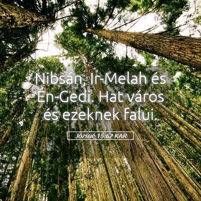 Picture 05 - Józsué 15:62 KAR - Nibsán, Ir-Melah és Én-Gedi. Hat város és - Bible Verse Picture