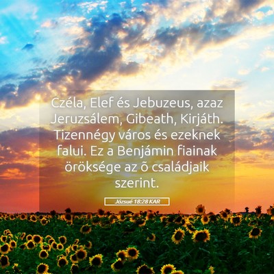 Picture 05 - Józsué 18:28 KAR - Czéla, Elef és Jebuzeus, azaz Jeruzsálem, - Bible Verse Picture