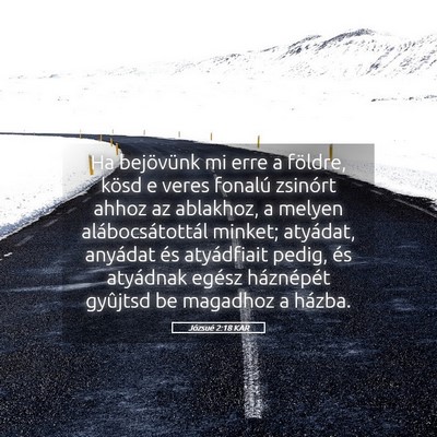 Picture 05 - Józsué 2:18 KAR - Ha bejövünk mi erre a földre, kösd e veres - Bible Verse Picture