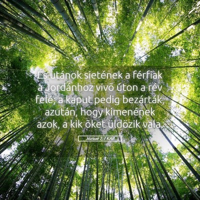 Picture 05 - Józsué 2:7 KAR - És utánok sietének a férfiak a Jordánhoz - Bible Verse Picture