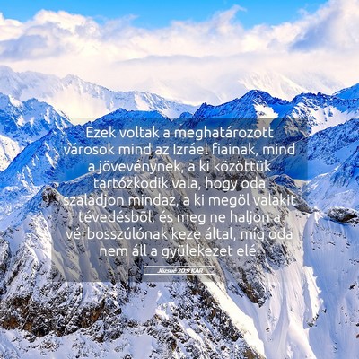 Picture 05 - Józsué 20:9 KAR - Ezek voltak a meghatározott városok mind az - Bible Verse Picture