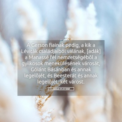Picture 05 - Józsué 21:27 KAR - A Gerson fiainak pedig, a kik a Léviták - Bible Verse Picture