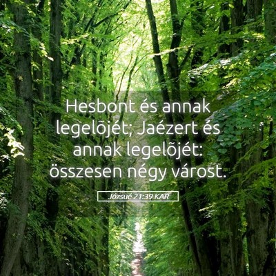 Picture 05 - Józsué 21:39 KAR - Hesbont és annak legelõjét; Jaézert és annak - Bible Verse Picture