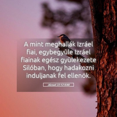 Picture 05 - Józsué 22:12 KAR - A mint meghallák Izráel fiai, egybegyûle - Bible Verse Picture