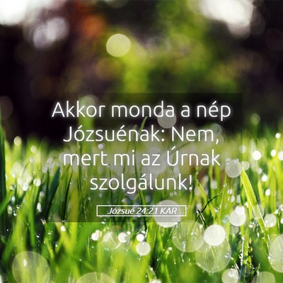 Picture 05 - Józsué 24:21 KAR - Akkor monda a nép Józsuénak: Nem, mert mi az - Bible Verse Picture