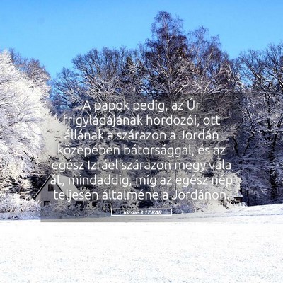 Picture 05 - Józsué 3:17 KAR - A papok pedig, az Úr frigyládájának - Bible Verse Picture