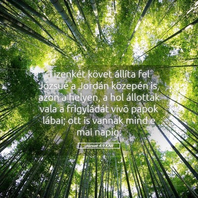 Picture 05 - Józsué 4:9 KAR - Tizenkét követ állíta fel Józsué a Jordán - Bible Verse Picture