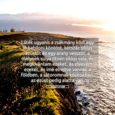 Picture 05 - Józsué 7:21 KAR - Láték ugyanis a zsákmány közt egy jó - Bible Verse Picture