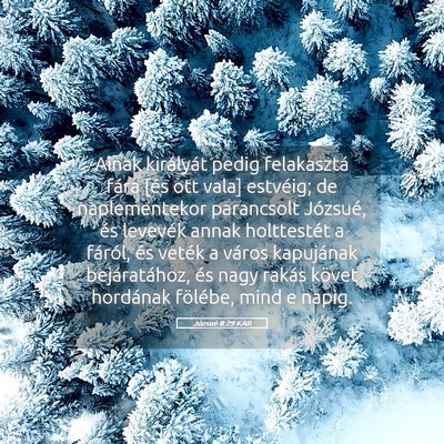 Picture 05 - Józsué 8:29 KAR - Ainak királyát pedig felakasztá fára [és ott - Bible Verse Picture
