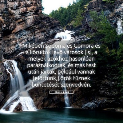 Picture 05 - Júdás 1:7 KAR - Miképen Sodoma és Gomora és a körültök - Bible Verse Picture