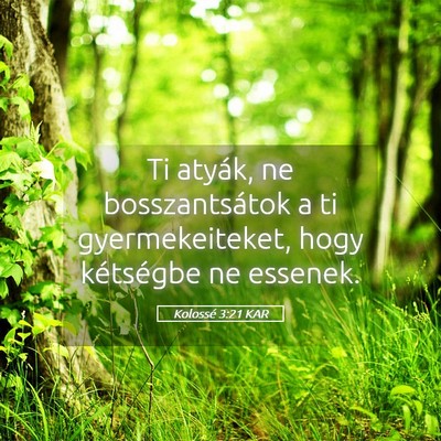 Picture 05 - Kolossé 3:21 KAR - Ti atyák, ne bosszantsátok a ti gyermekeiteket, - Bible Verse Picture
