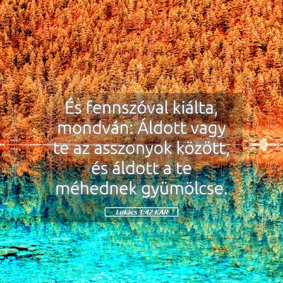 Picture 05 - Lukács 1:42 KAR - És fennszóval kiálta, mondván: Áldott vagy - Bible Verse Picture