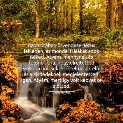 Picture 05 - Lukács 10:21 KAR - Azon órában örvendeze Jézus lelkében, és - Bible Verse Picture